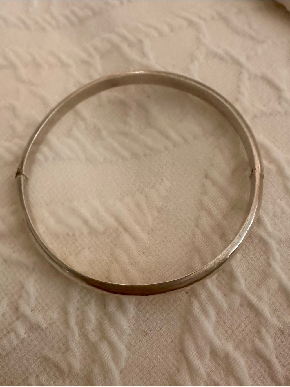 925 Sterling Silver Hinged Bangle Bracelet Modern Minimalist